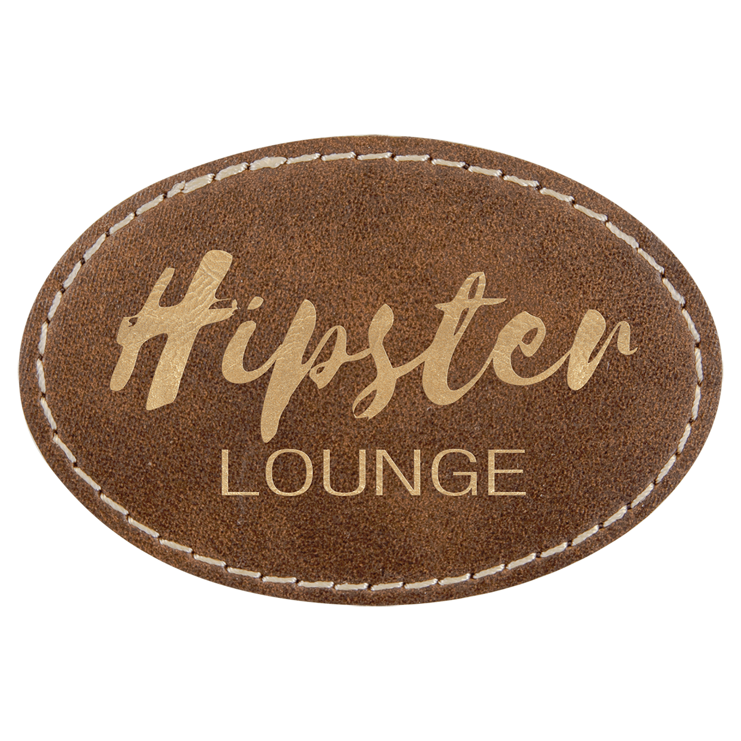 Rustic/Gold Leatherette Oval Patch