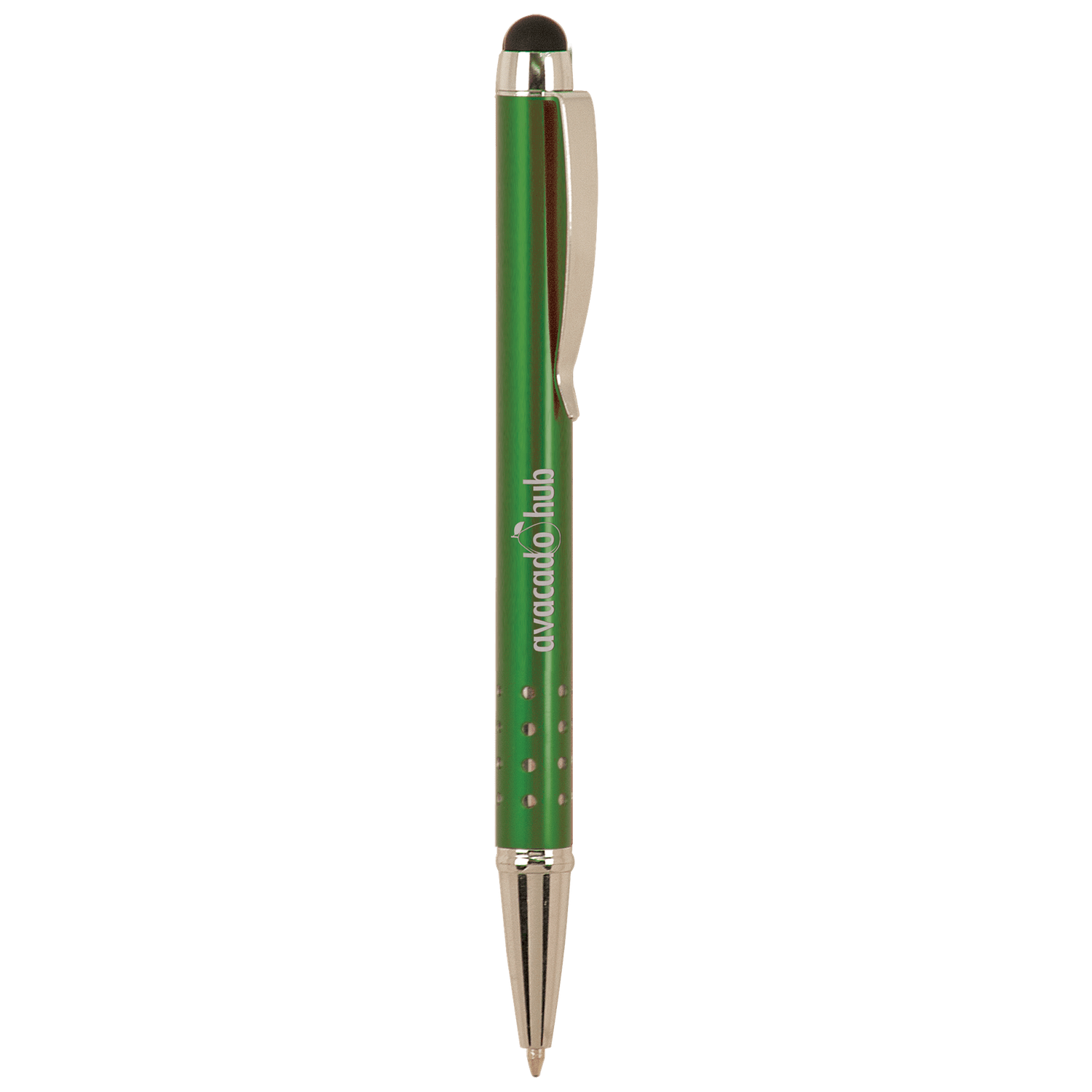 Gloss Green Anodized Aluminum Ballpoint Pen with Stylus