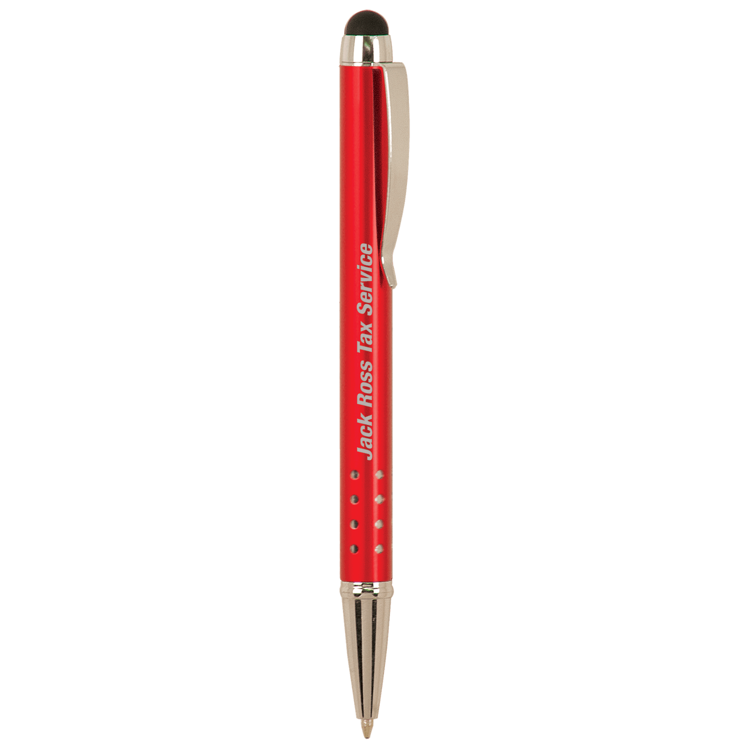 Gloss Red Anodized Aluminum Ballpoint Pen with Stylus