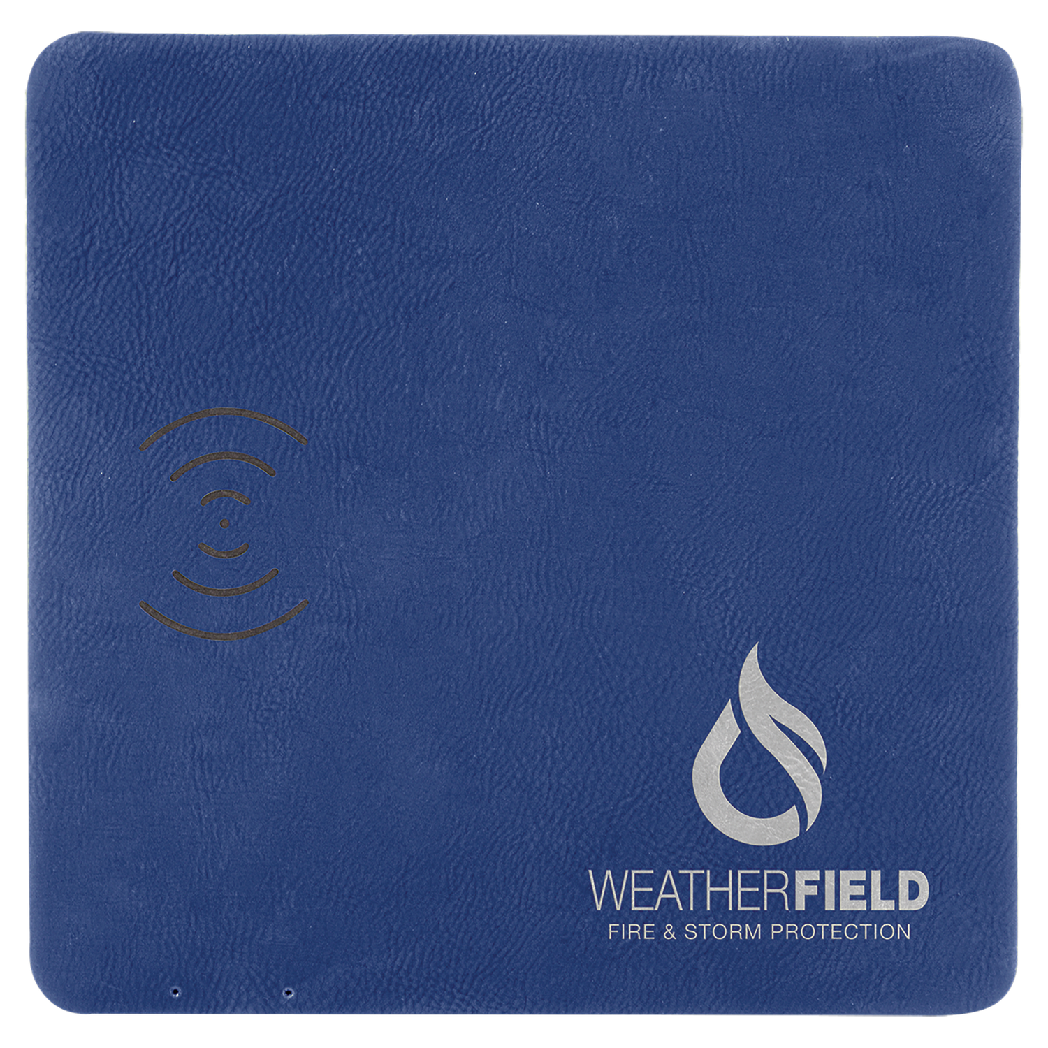 Blue/Silver Leatherette Charging Mat with USB Charging Cord