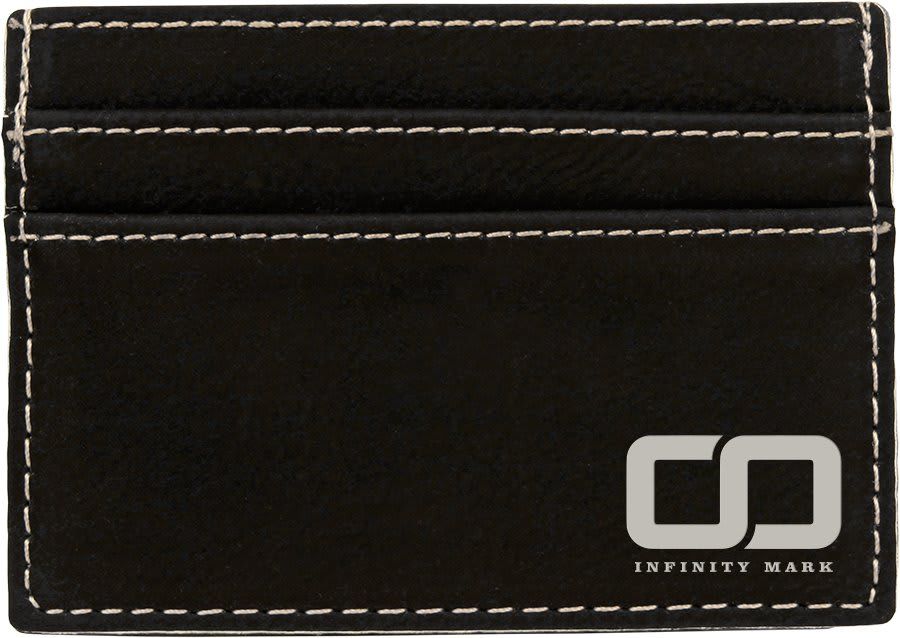 Black/Silver Leatherette Wallet Clip