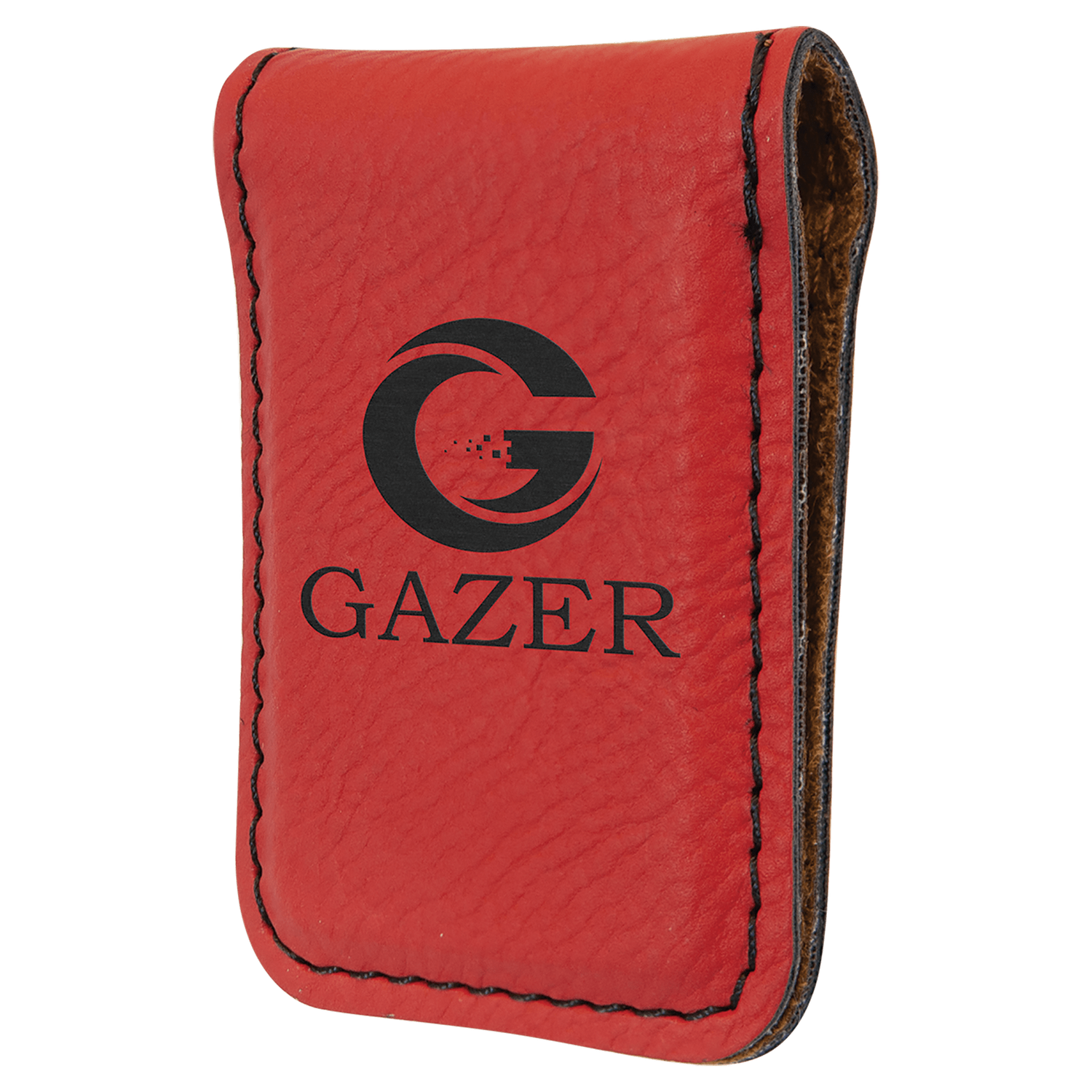 Red Leatherette Money Clip