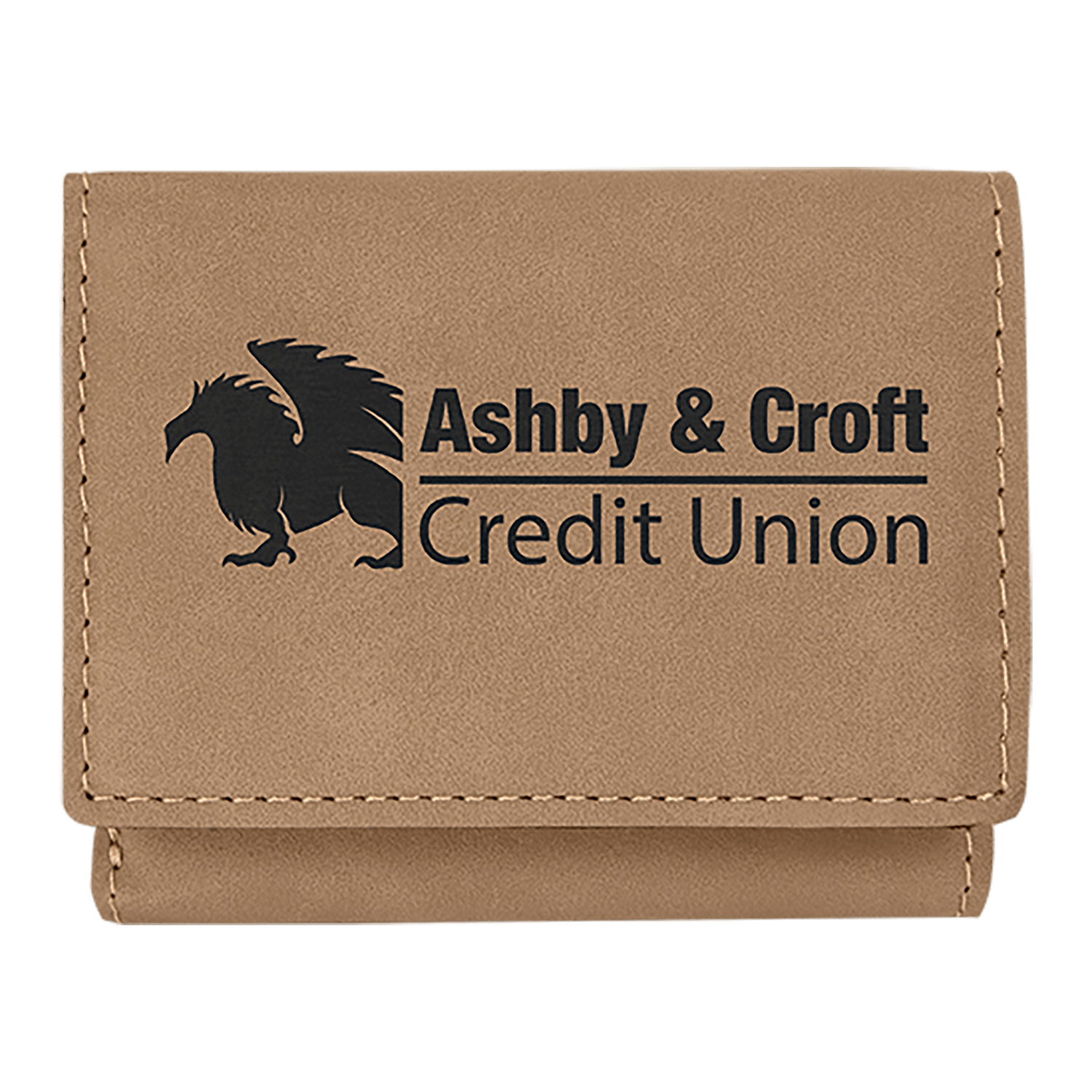Light Brown Leatherette Trifold Wallet with RFD Blocking