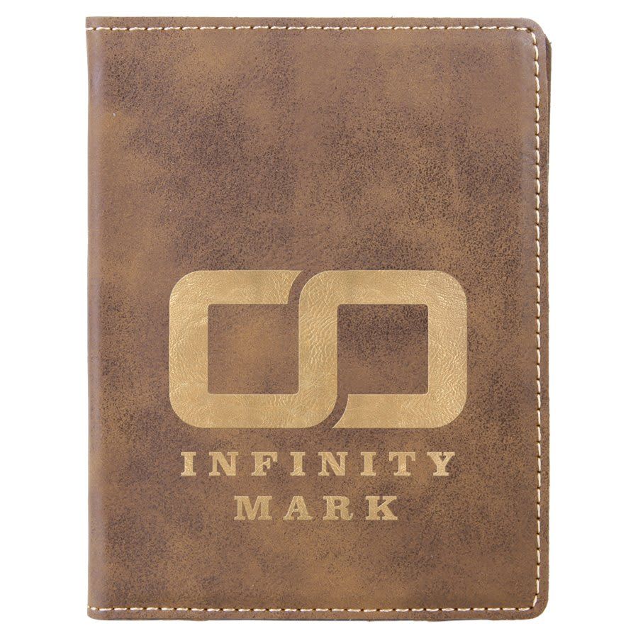 Rustic/Gold Leatherette Passport Holder