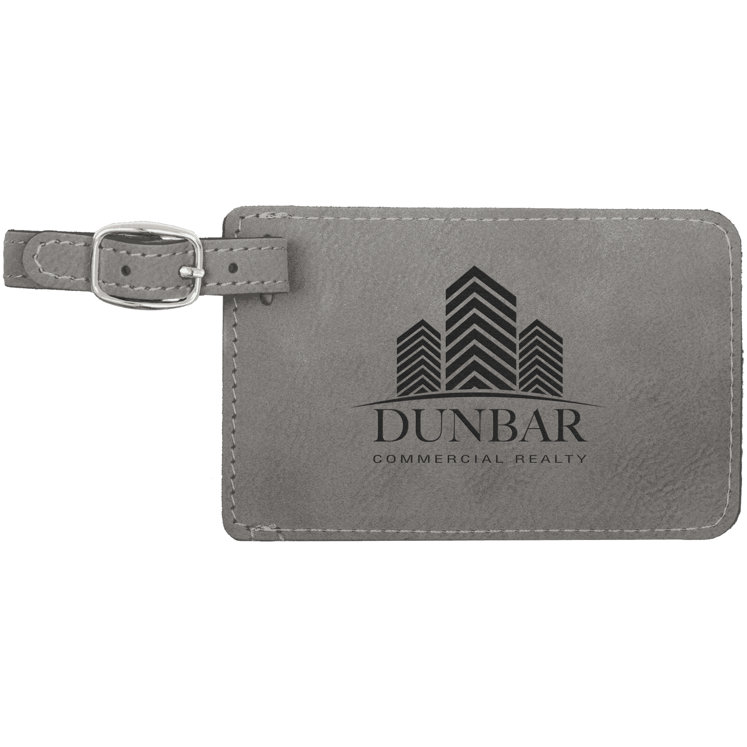 Gray Leatherette Luggage Tag