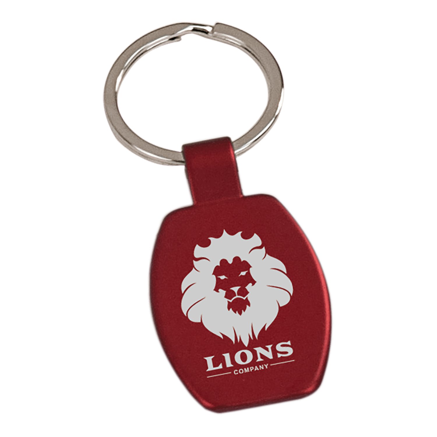 Red Rectangle Metal Keychain