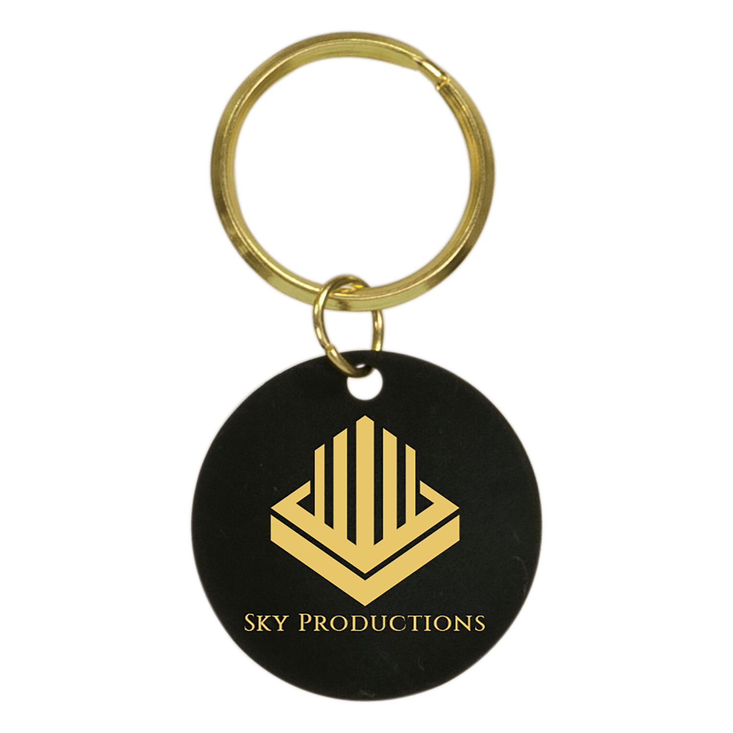 Black Brass Round Keychain