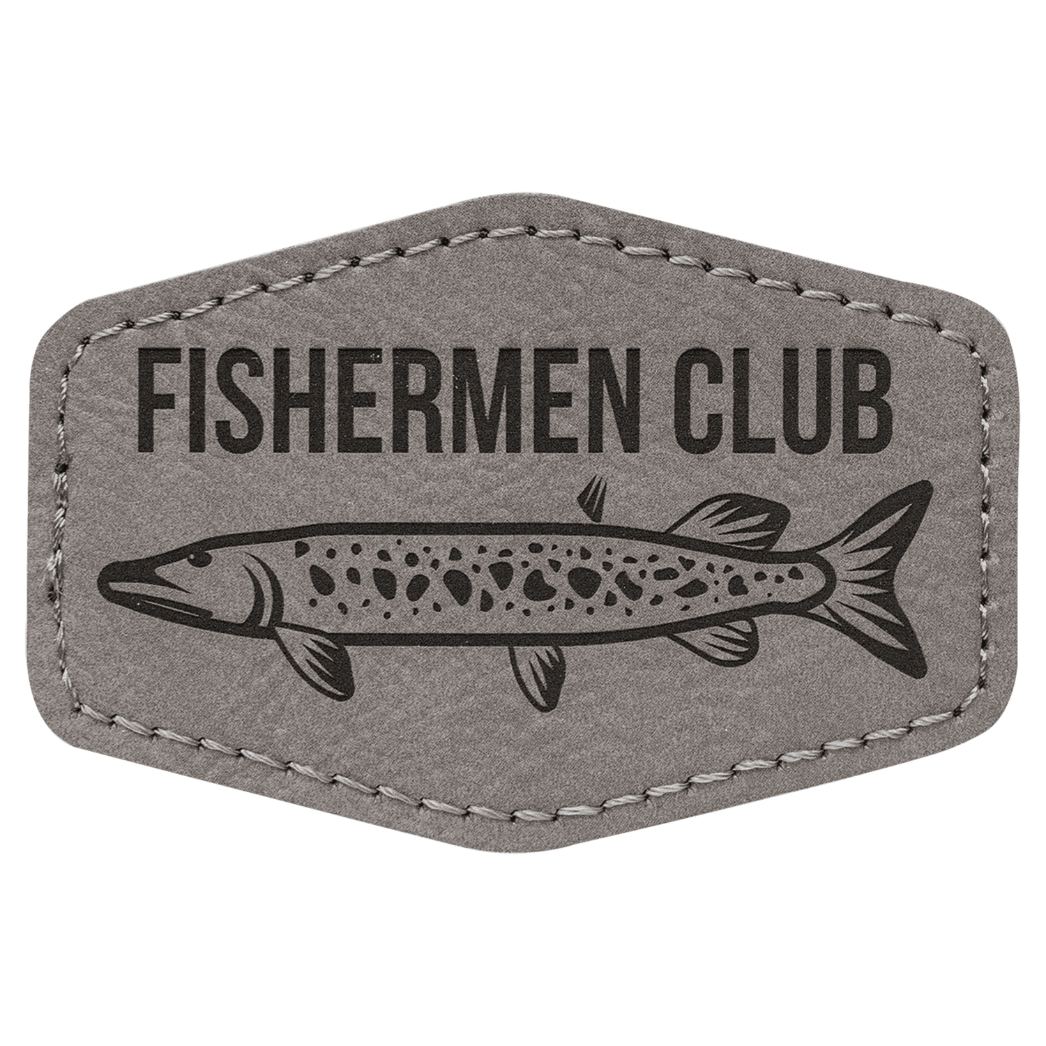 Gray Leatherette Hex Patch