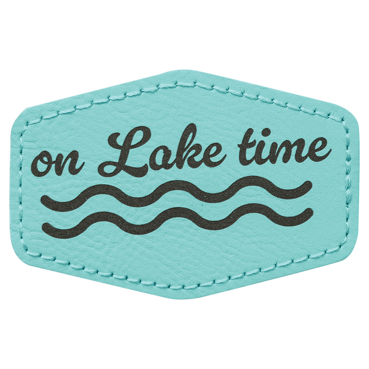 Teal Leatherette Hex Patch