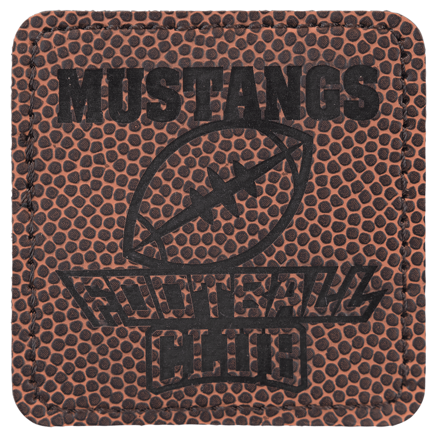 Football Laserable Leatherette Square Patch with Adhesive