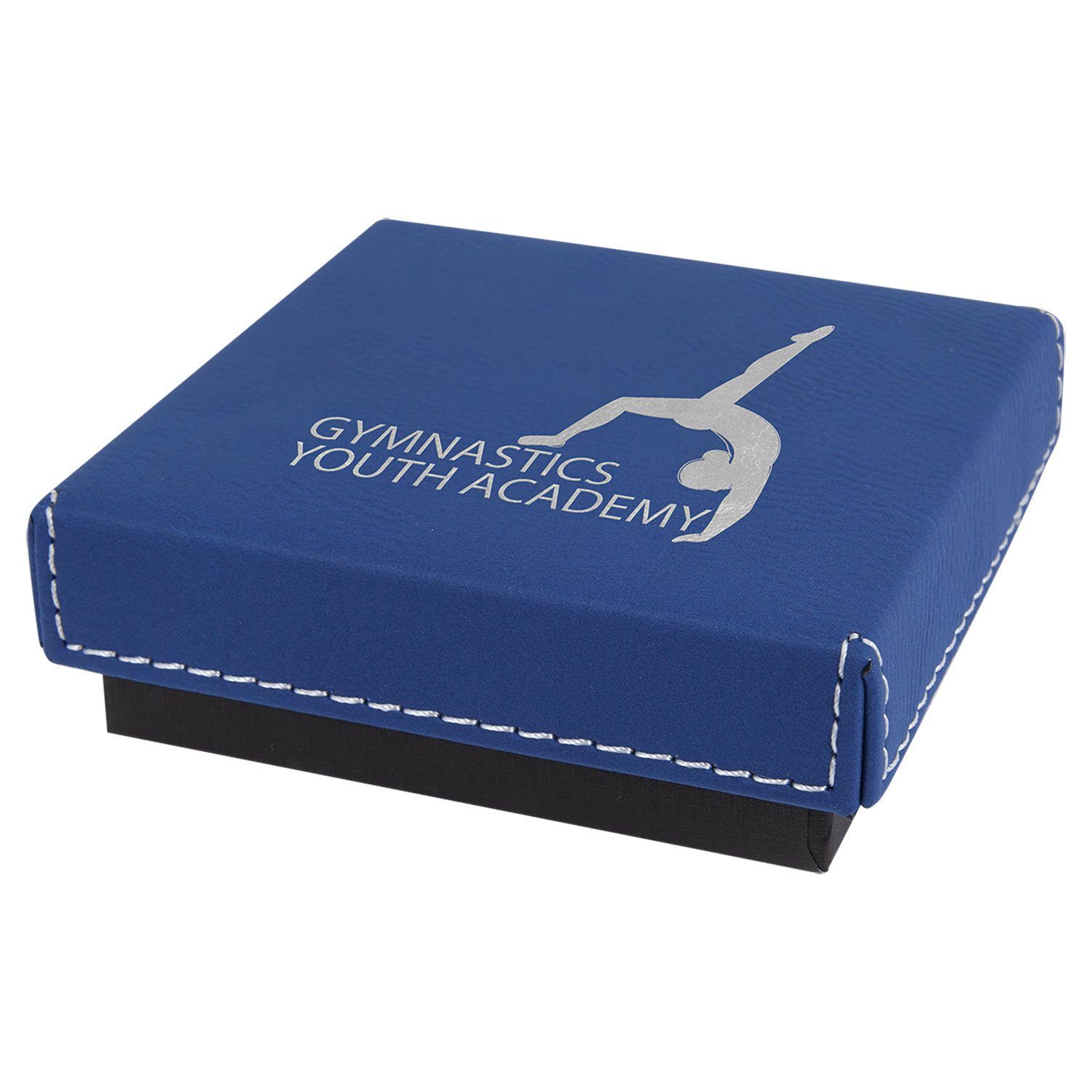 Blue/Silver Medal Box with Leatherette Lid