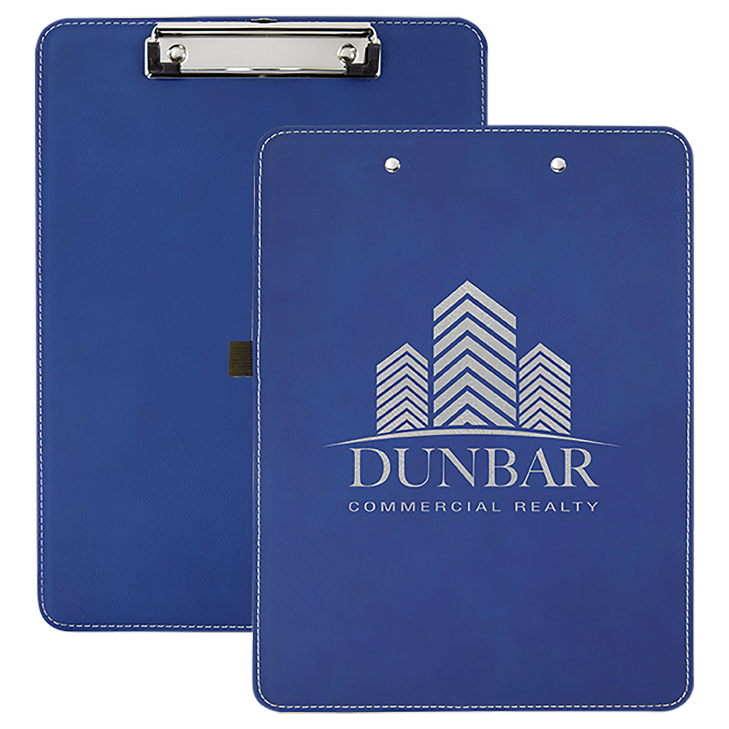 Blue/Silver Leatherette Clipboard