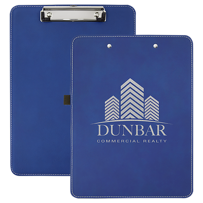 Blue/Silver Leatherette Clipboard