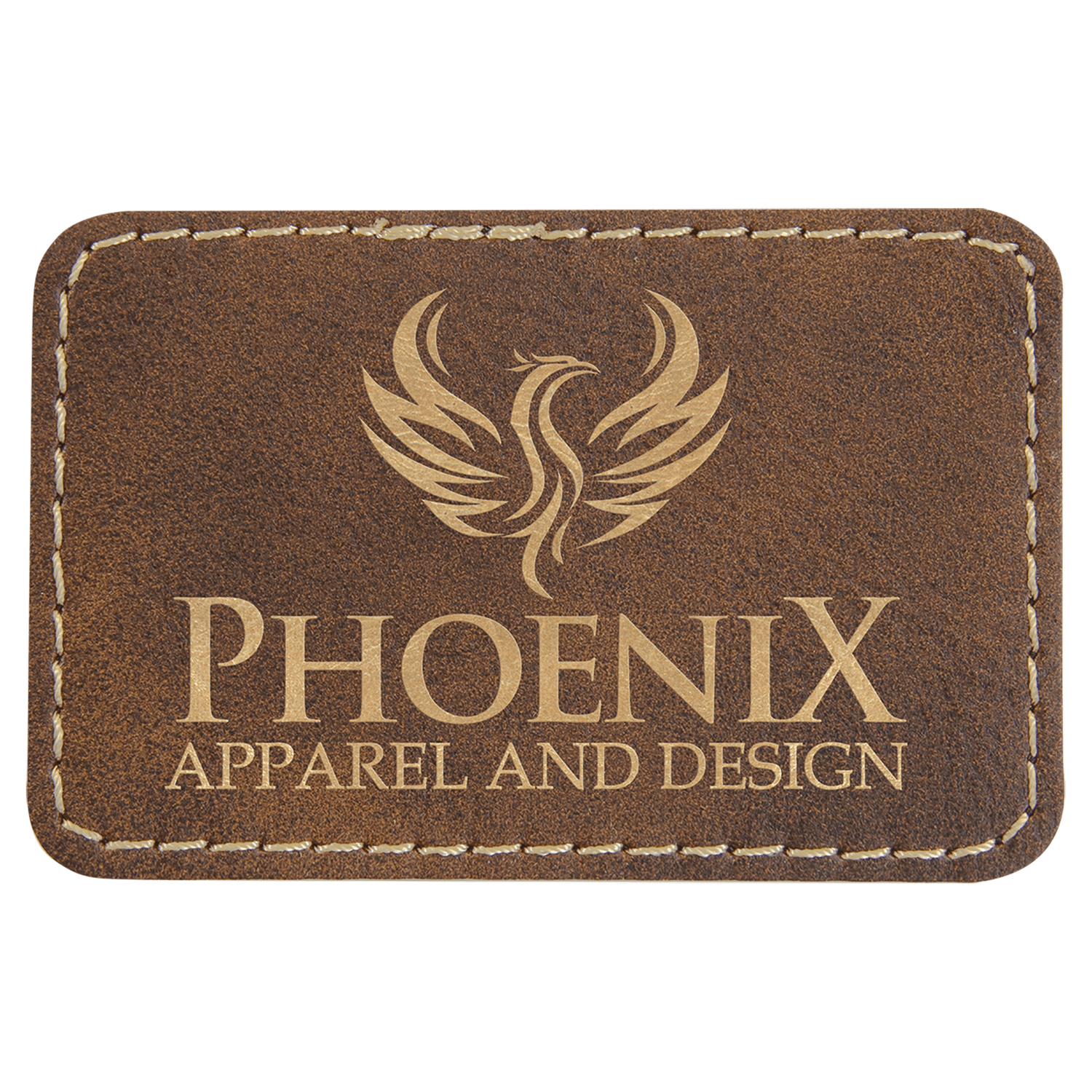 Rustic/Gold Leatherette Rectangle Patch