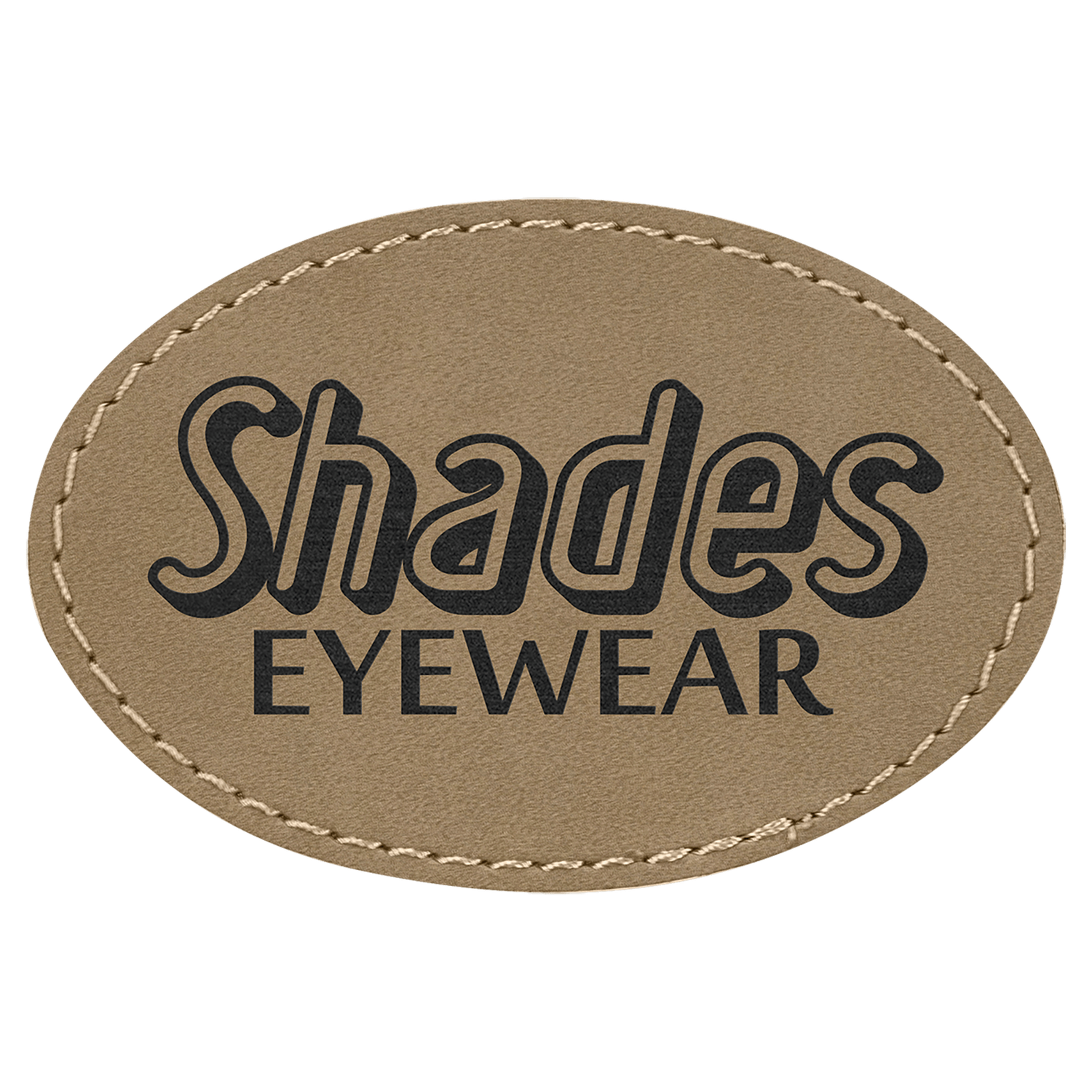 Light Brown Leatherette Oval Patch