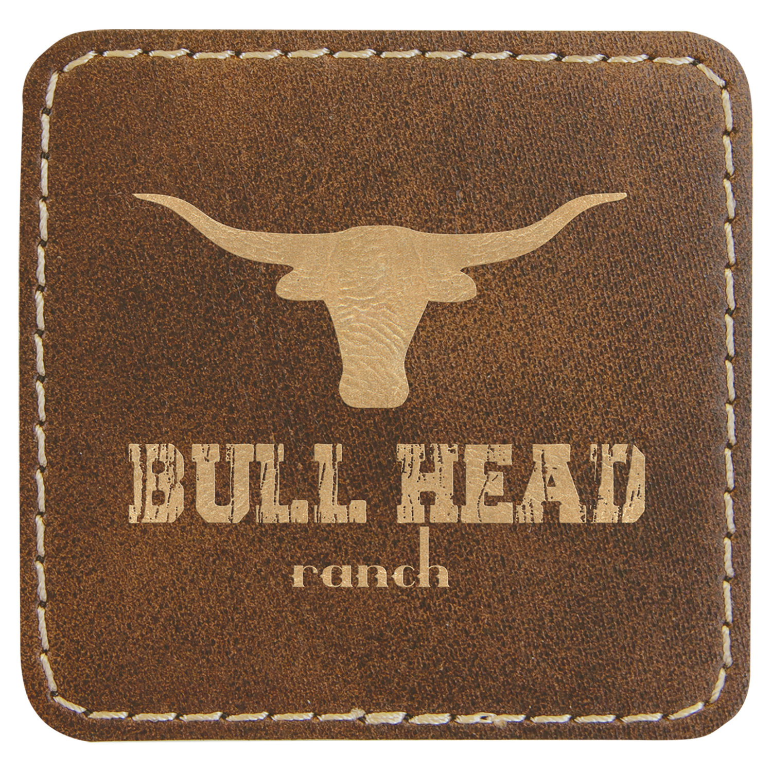 Rustic/Gold Leatherette Square Patch