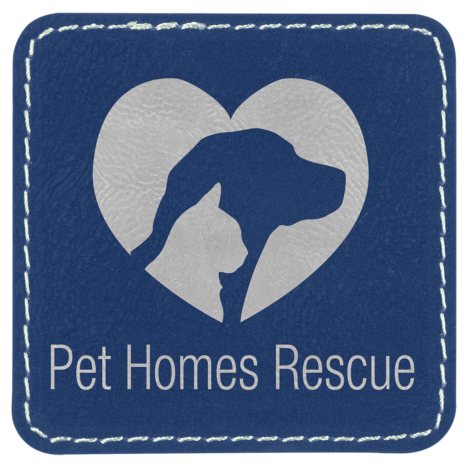 Blue/Silver Leatherette Square Patch