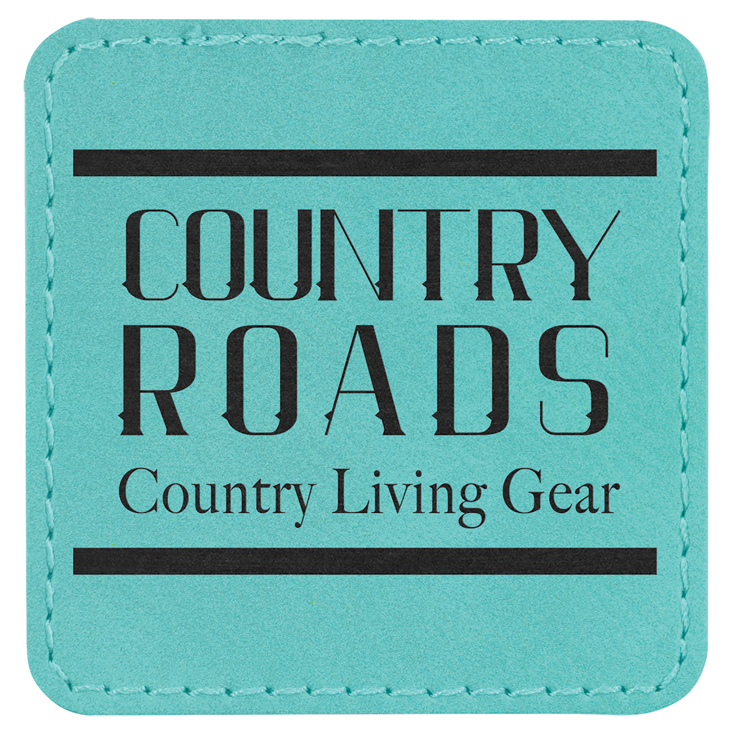 Teal Leatherette Square Patch