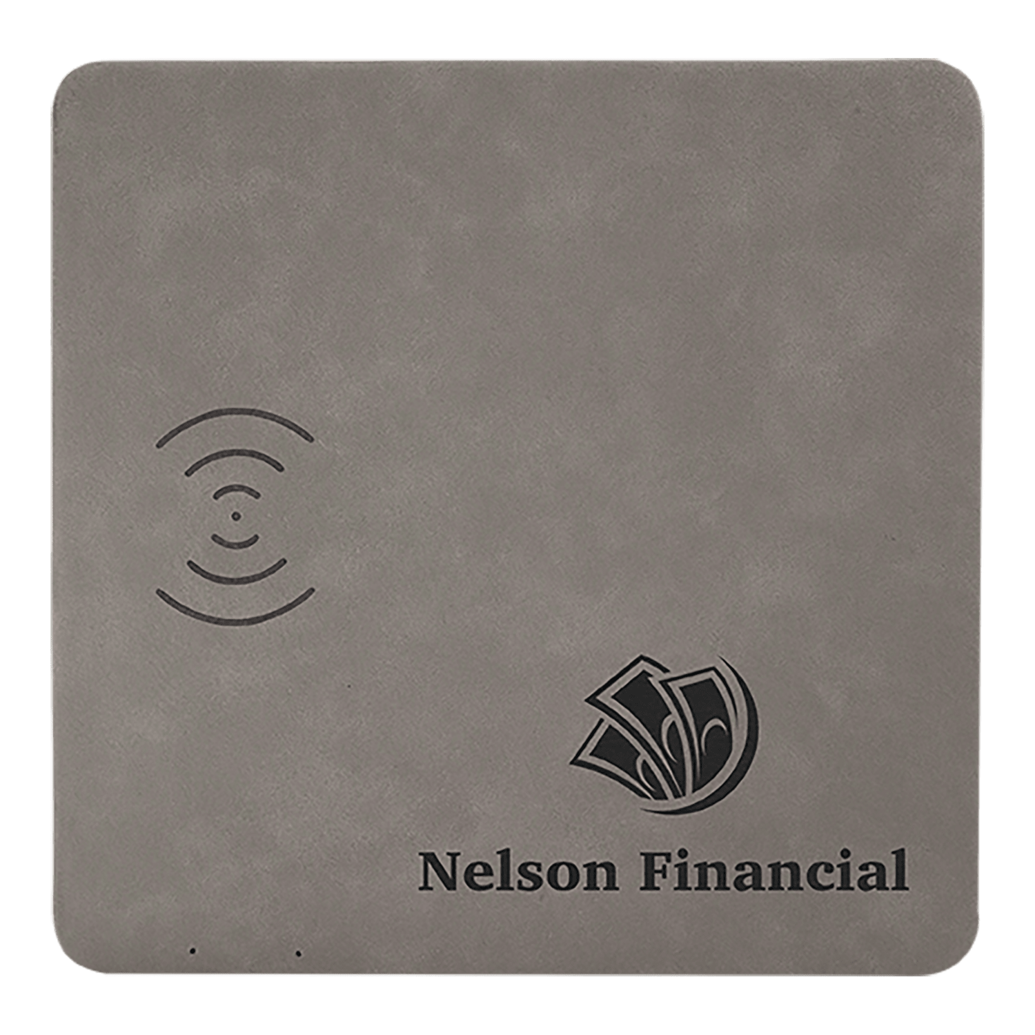Gray Leatherette Charging Mat with USB Charging Cord