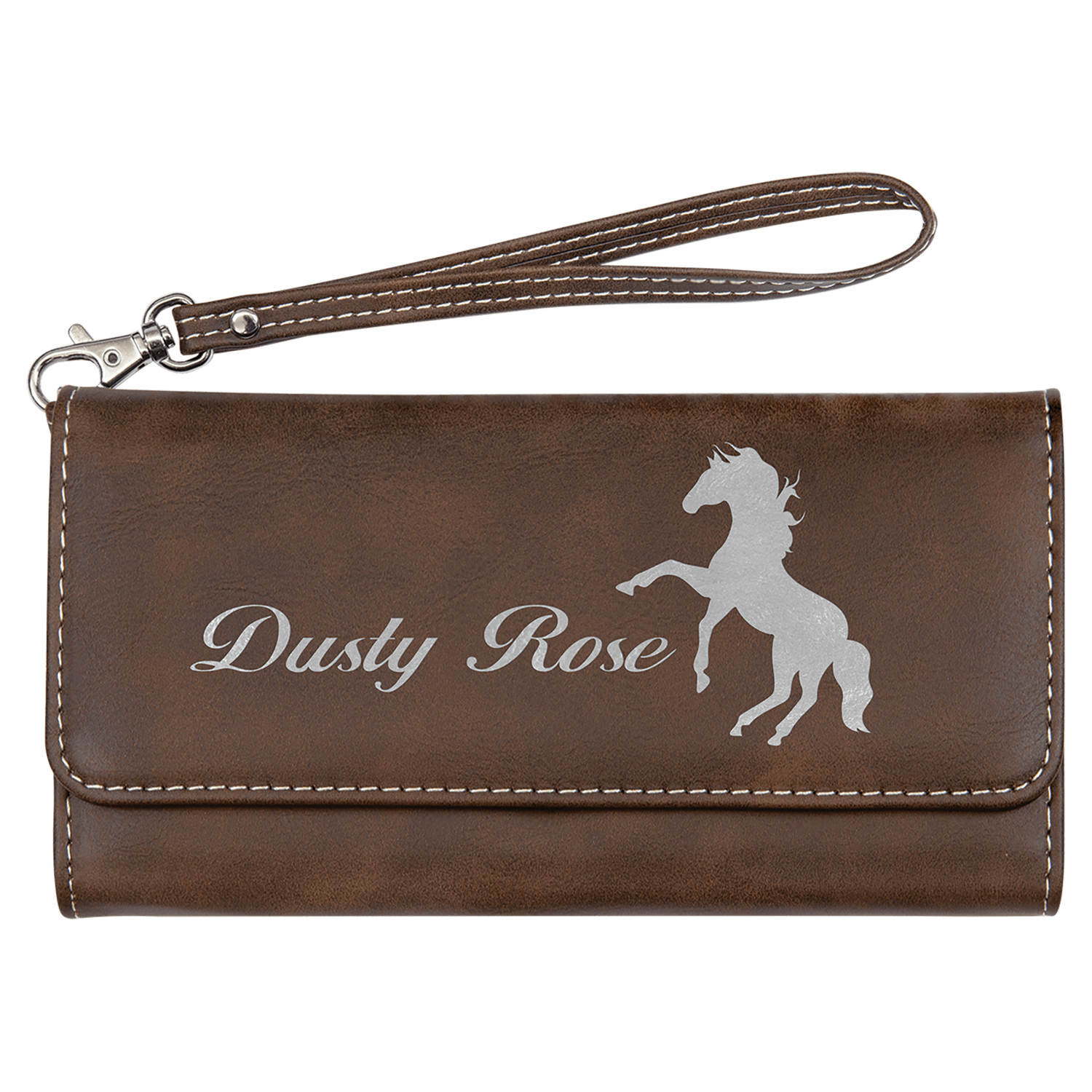 Rustic/Silver Leatherette Wallet with Strap