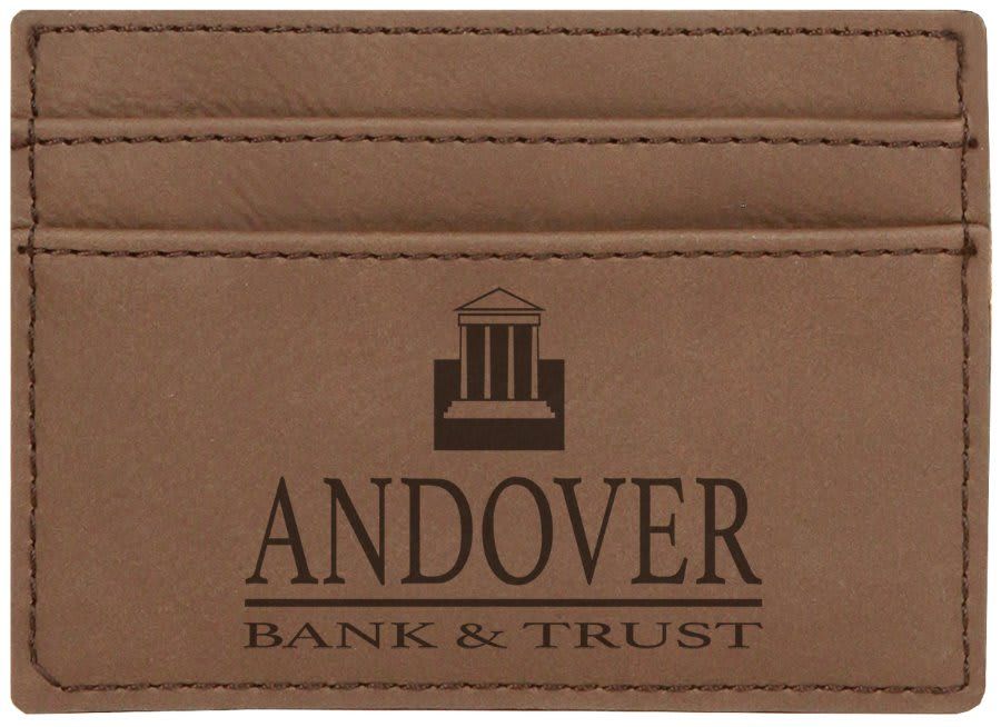 Dark Brown Leatherette Wallet Clip