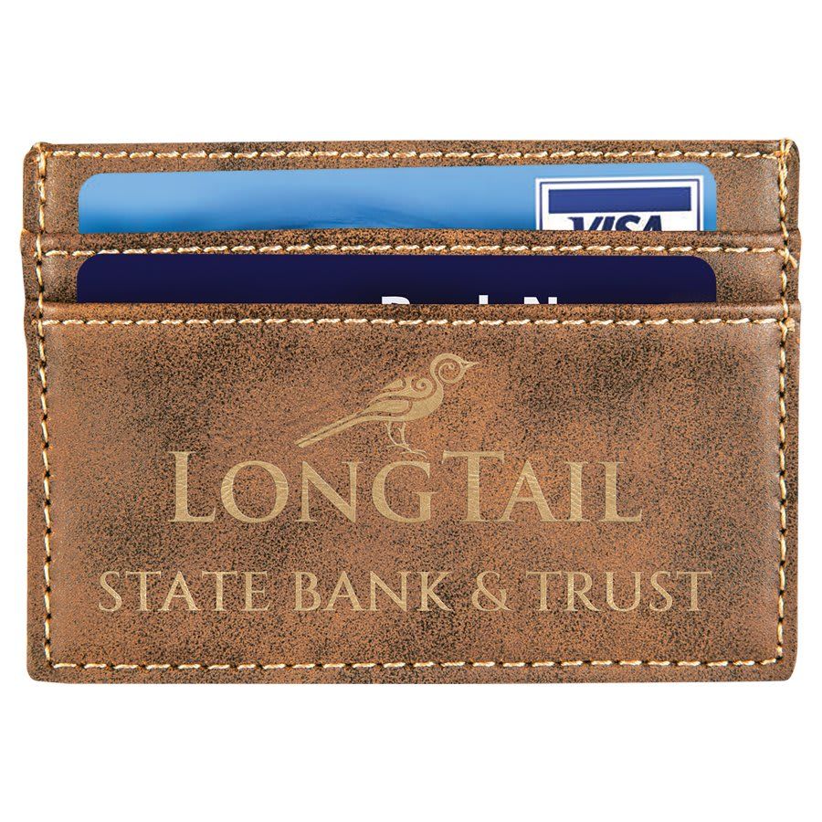 Rustic/Gold Leatherette Wallet Clip