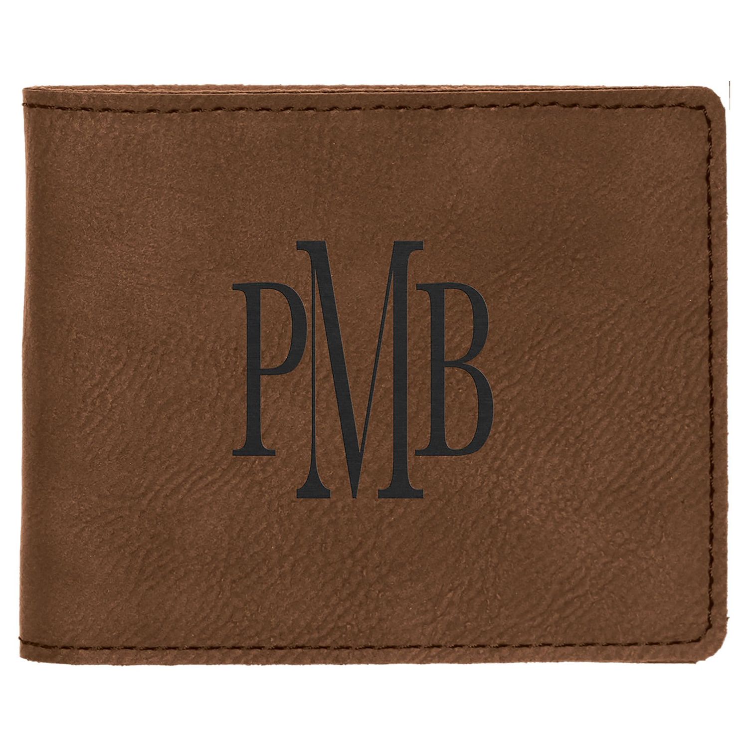 Dark Brown Leatherette Bifold Wallet