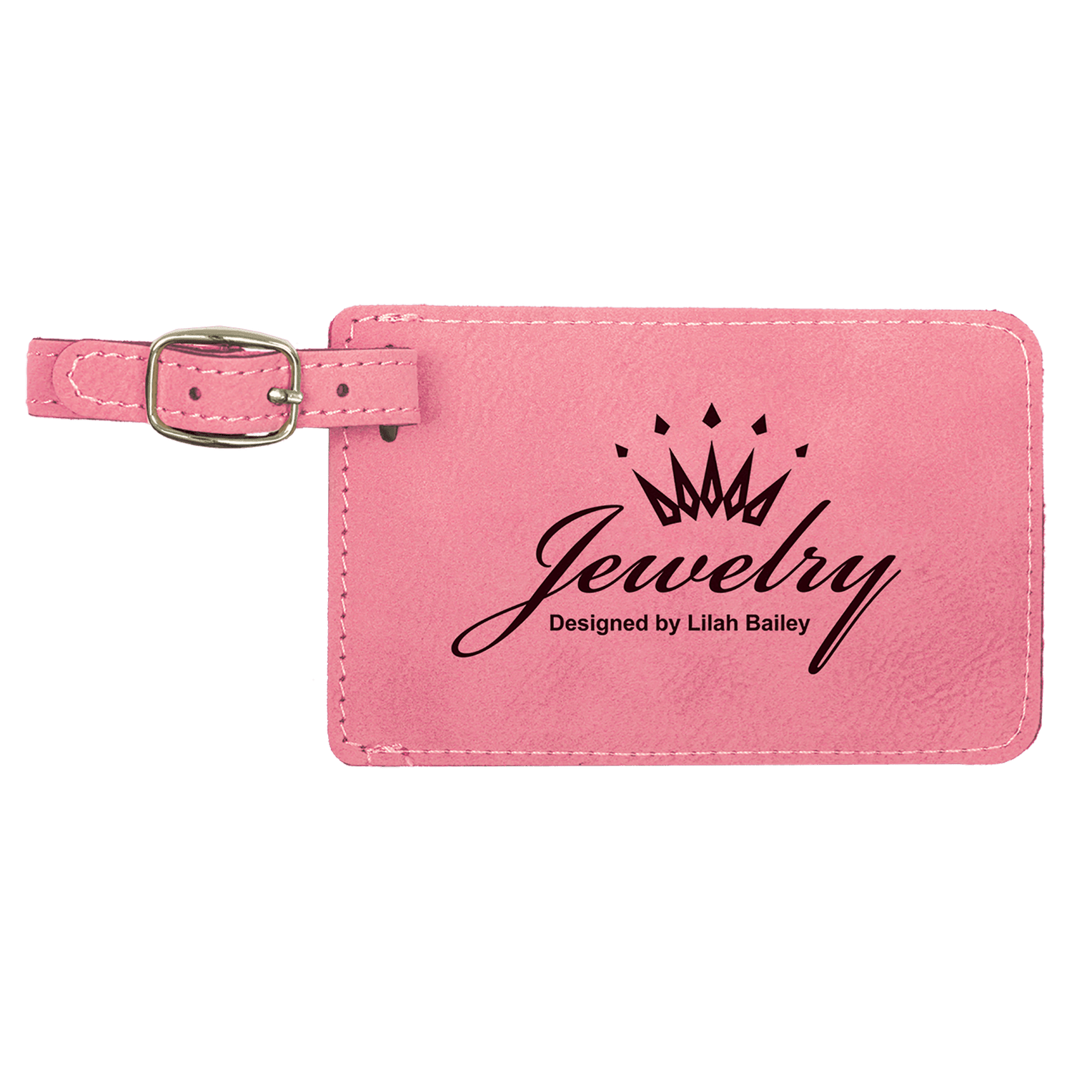 Pink Leatherette Luggage Tag