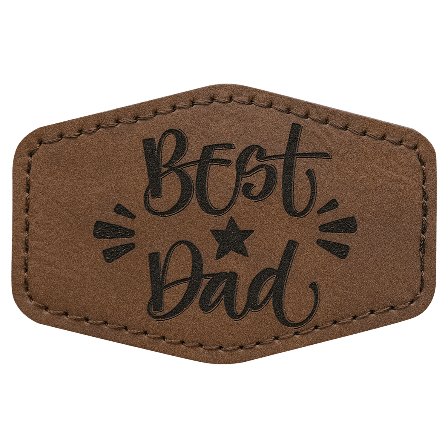 Dark Brown Leatherette Hex Patch