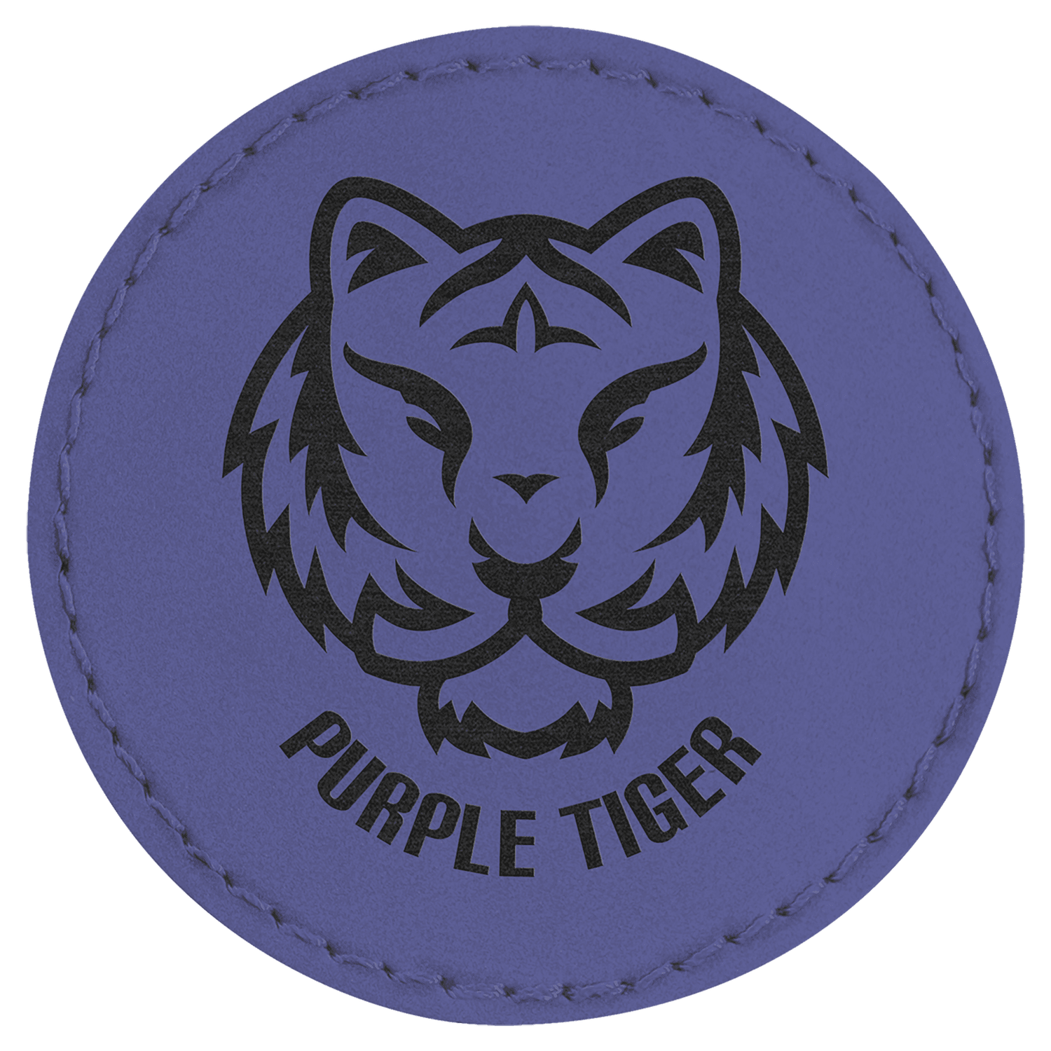 Purple Leatherette Round Patch