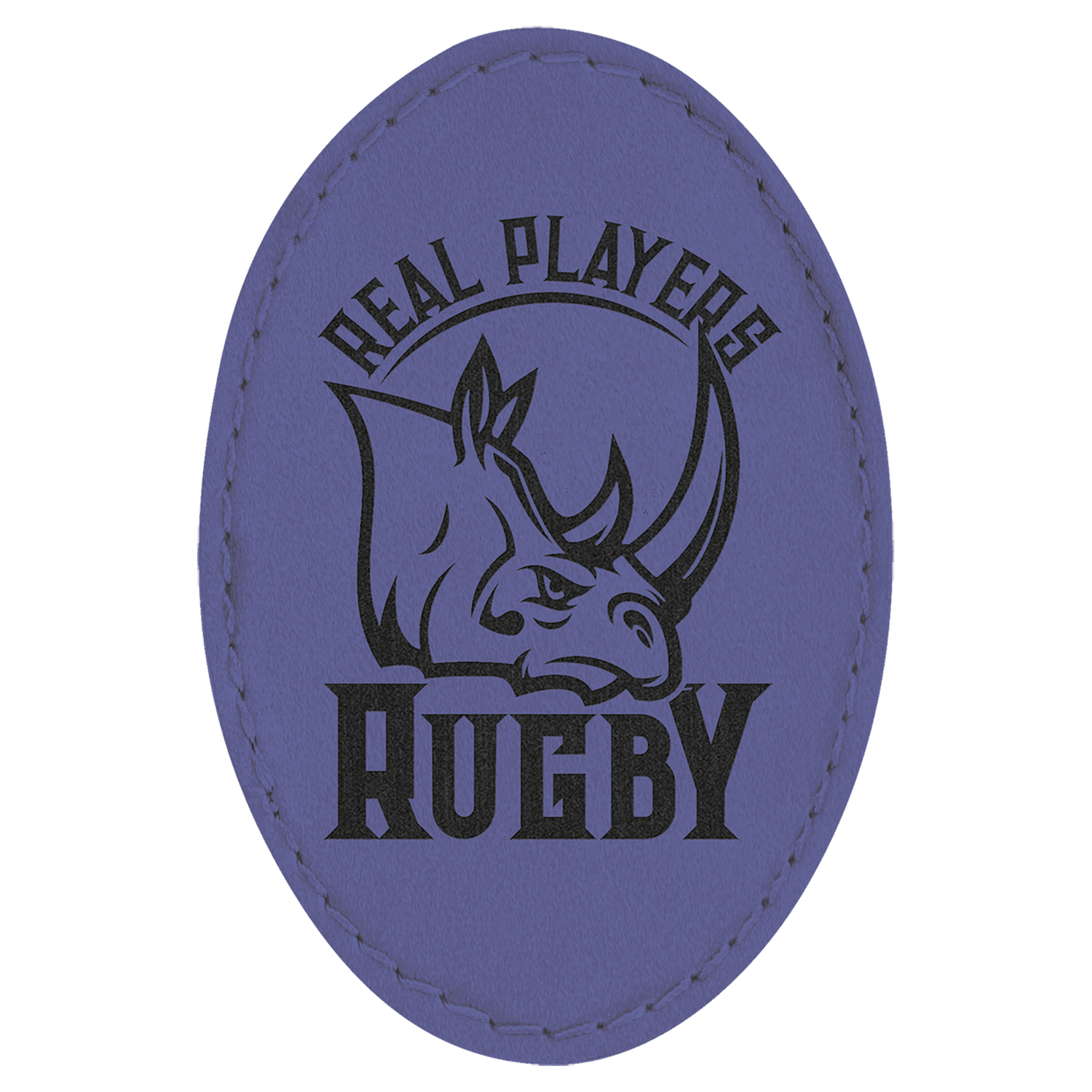 Purple Leatherette Oval Patch
