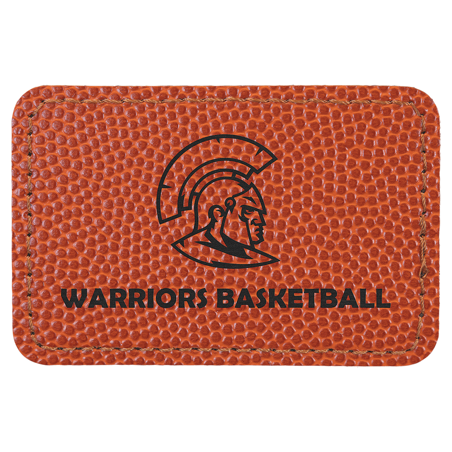 Basketball Leatherette Rectangle Patch