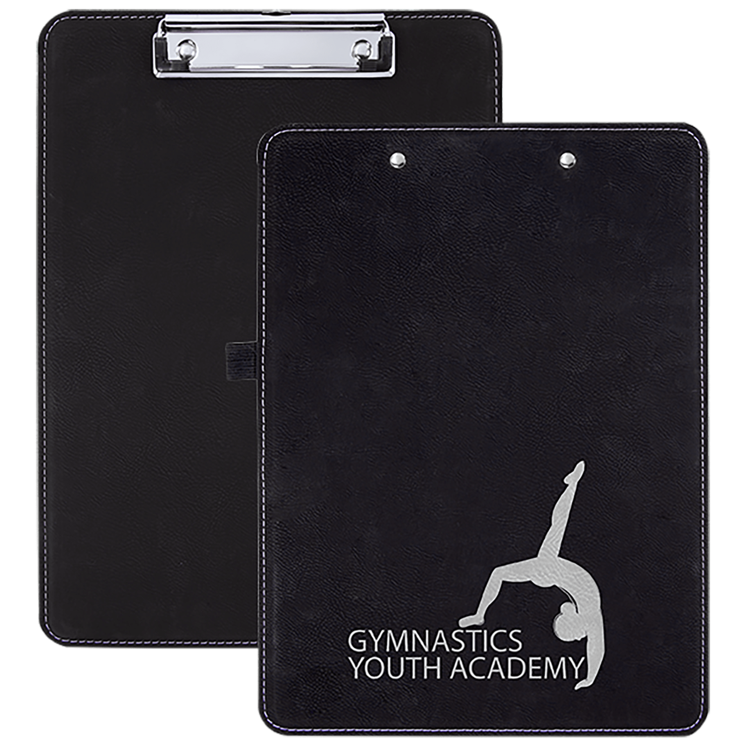 Black/Silver Leatherette Clipboard