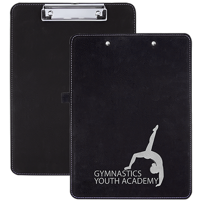 Black/Silver Leatherette Clipboard