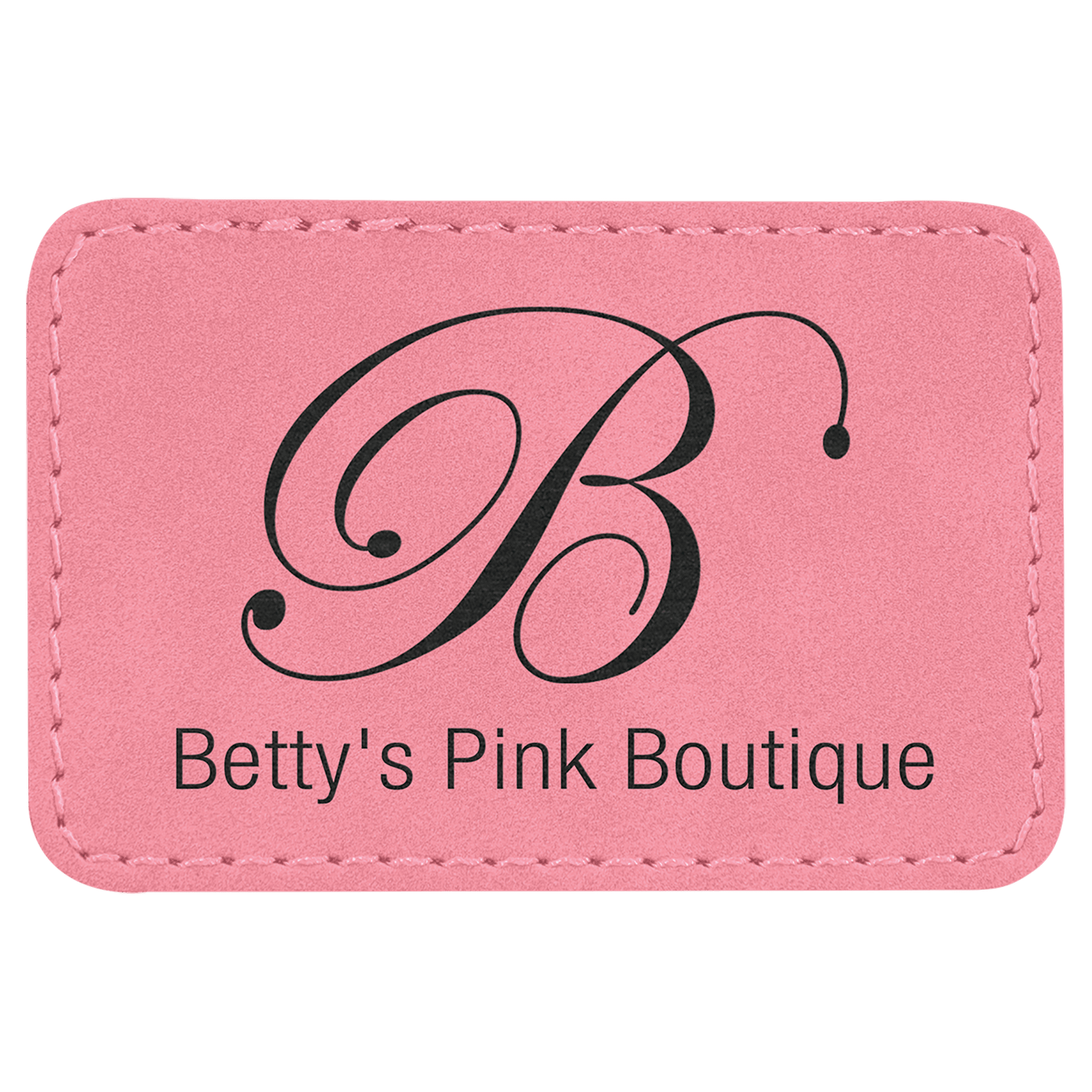 Pink Leatherette Rectangle Patch