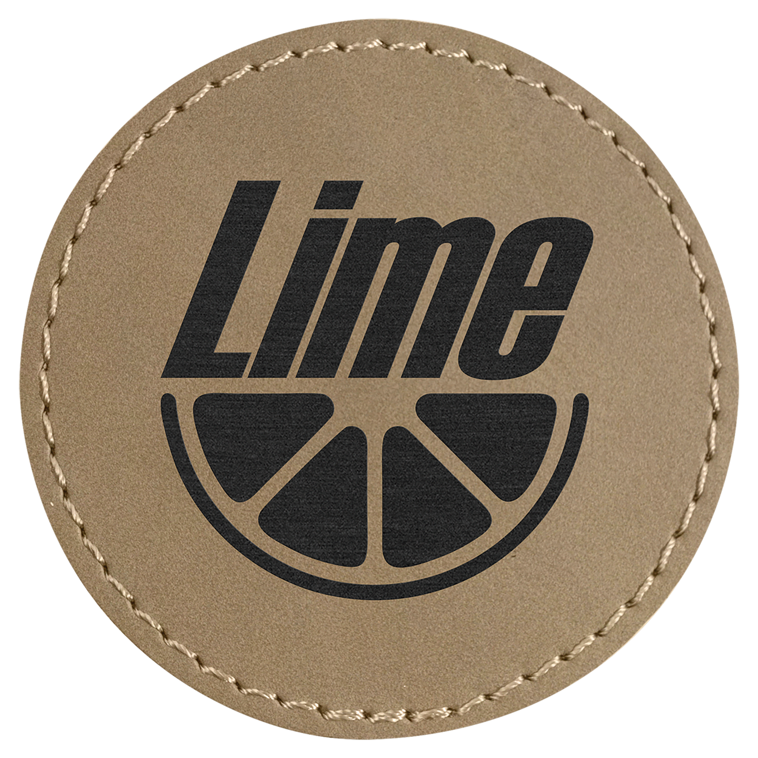 Light Brown Leatherette Round Patch