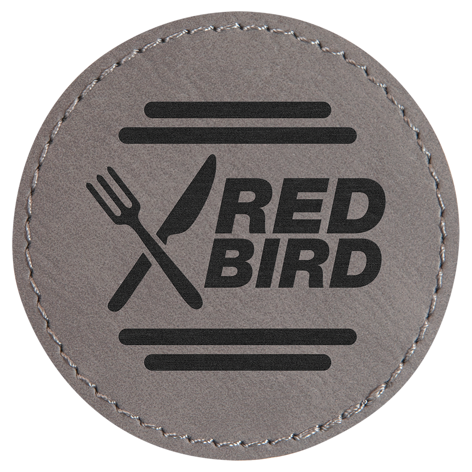 Gray Leatherette Round Patch
