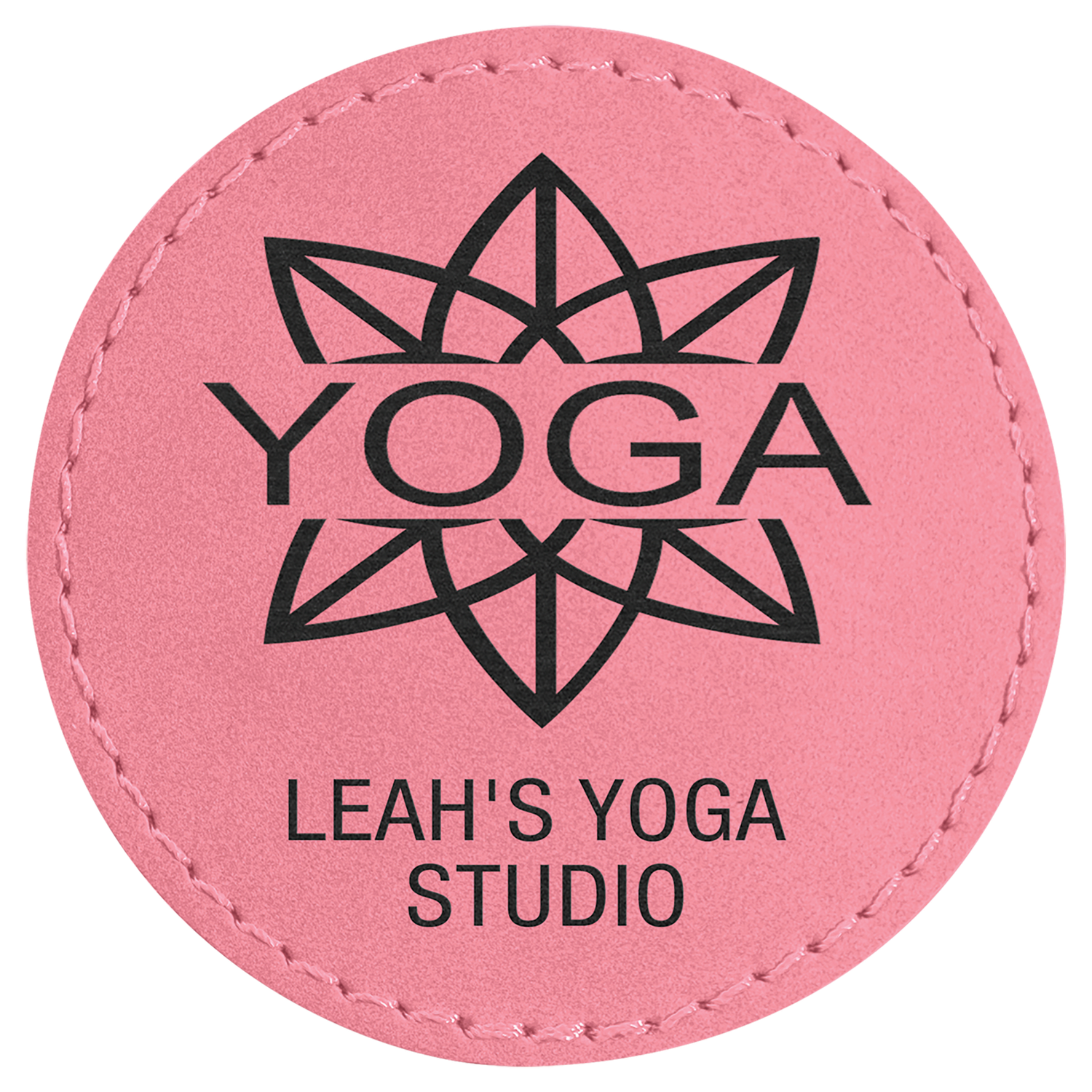 Pink Leatherette Round Patch