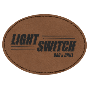 5ark Brown Leatherette Oval Patch