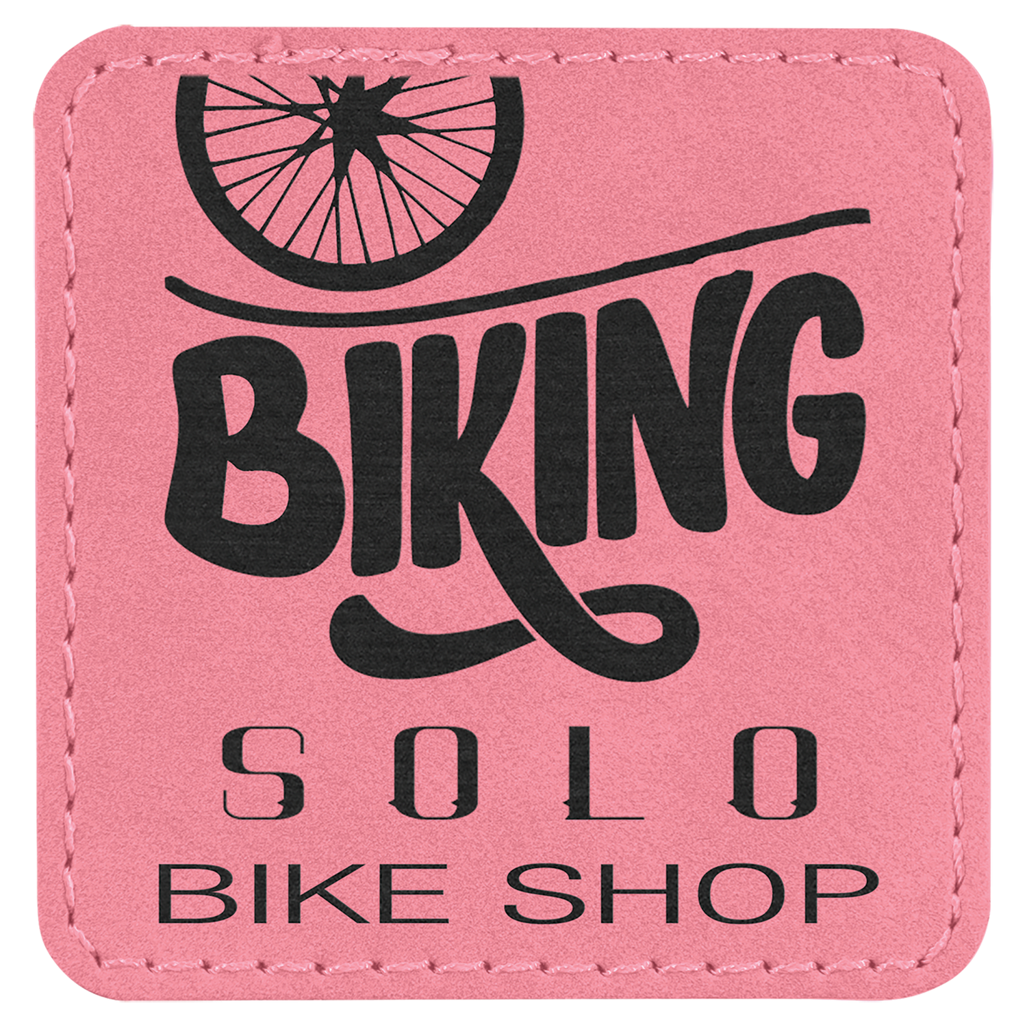 Pink Leatherette Square Patch