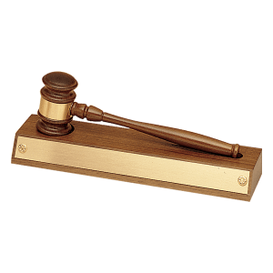 Walnut Gavel Base with Brass Plate (Base Only)