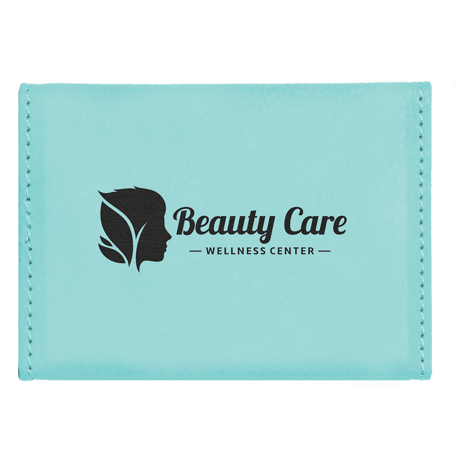 Teal Leatherette Hard Business Card Case with Magnetic Closure