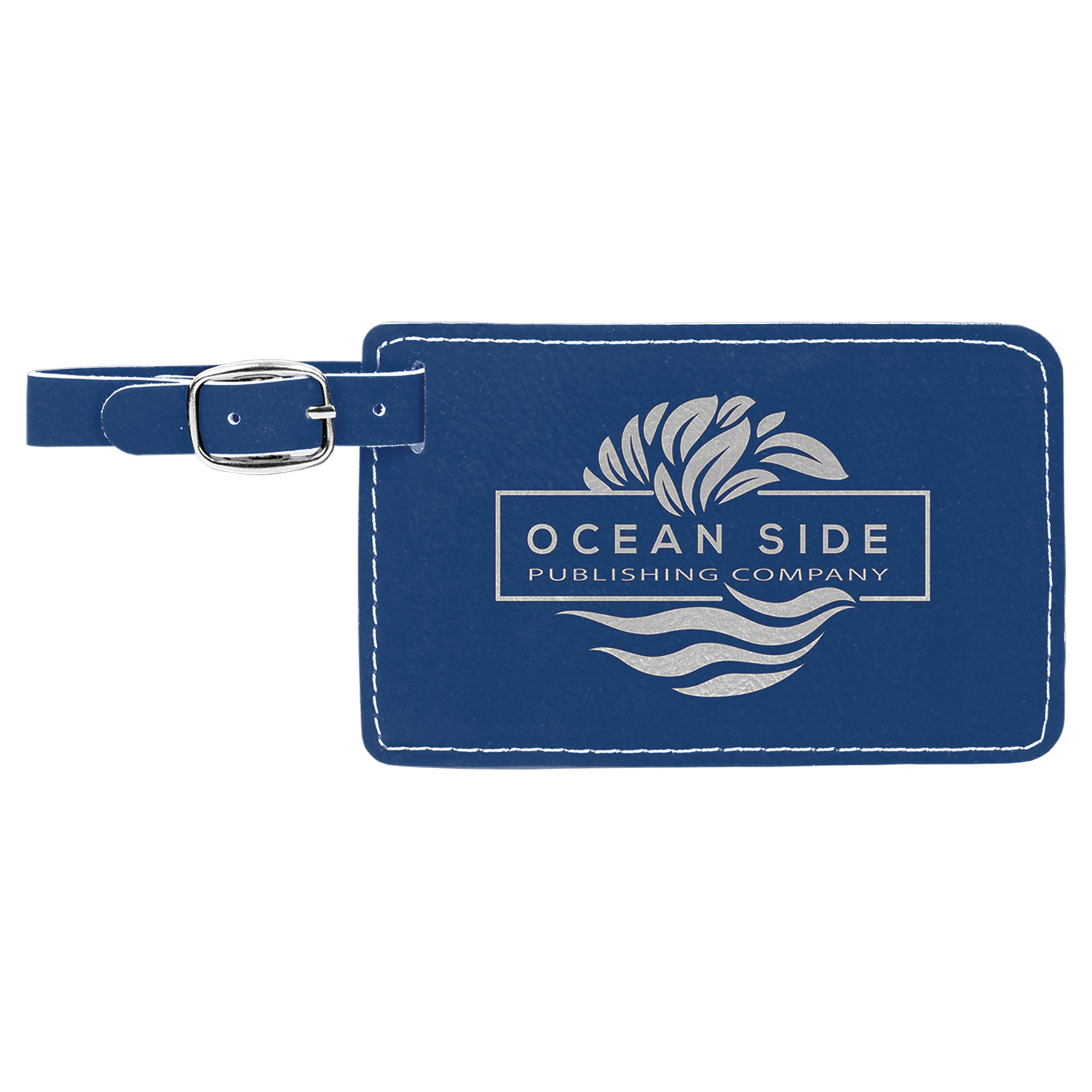 Blue/Silver Leatherette Luggage Tag