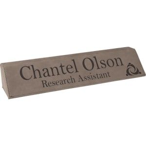 Gray Leatherette Desk Wedge