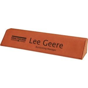 Rawhide Leatherette Desk Wedge with Business Card Holder