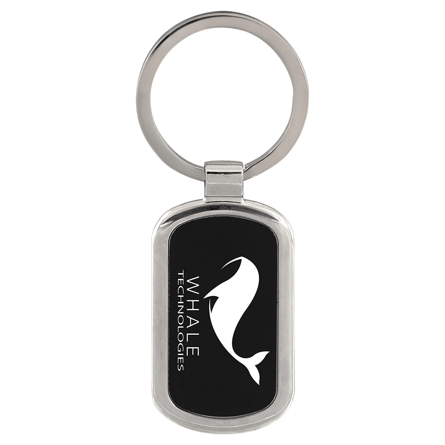 Black Anodized Aluminum Rectangle Keychain