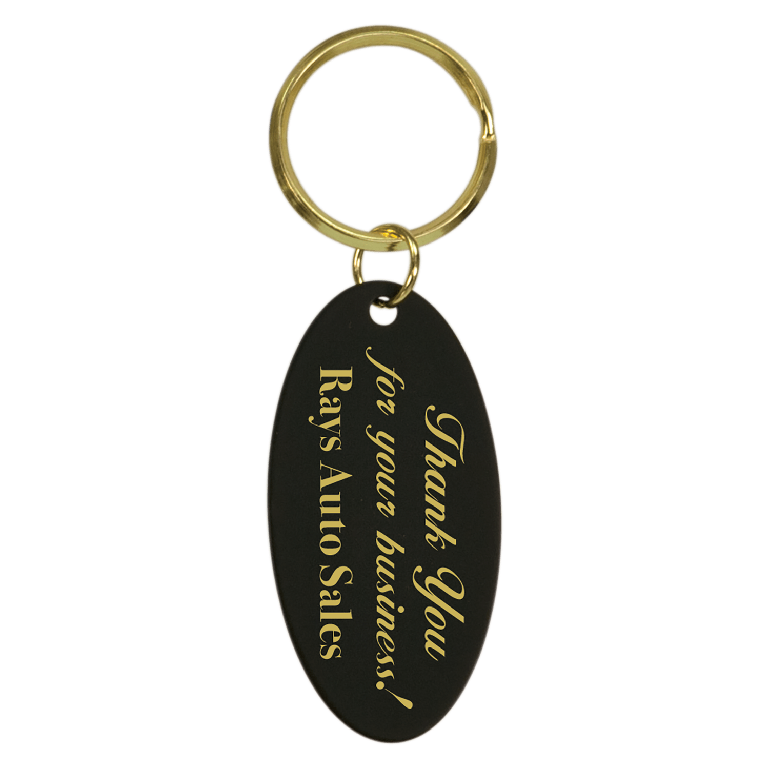 Black Brass Oval Keychain