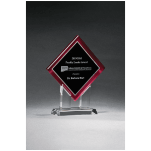 Diamond Series Acrylic w/Printed Red Border, Silver Mirror Highlights