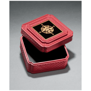Red Acrylic Jewelry Box with Ornate Design