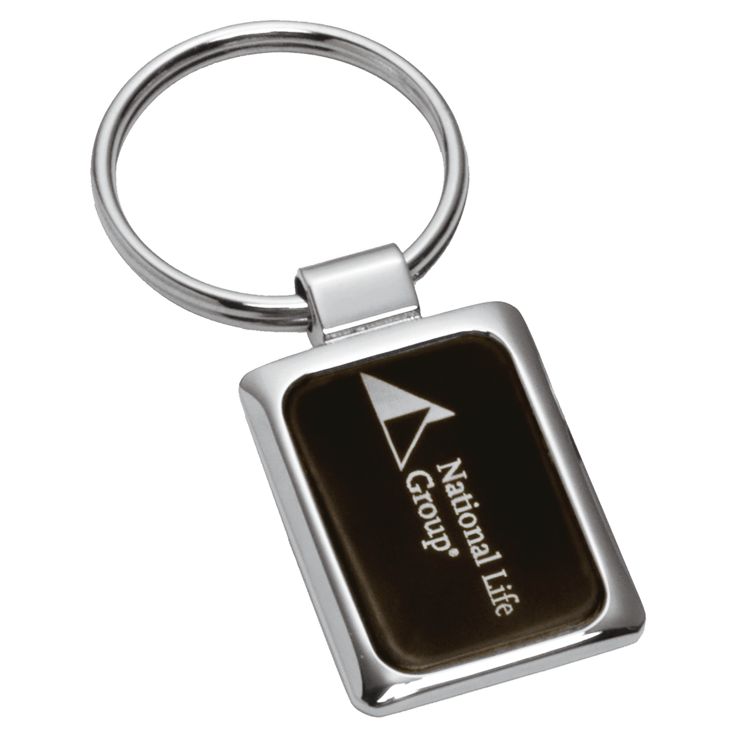 Chrome Plated Key Ring with Black Aluminum Insert